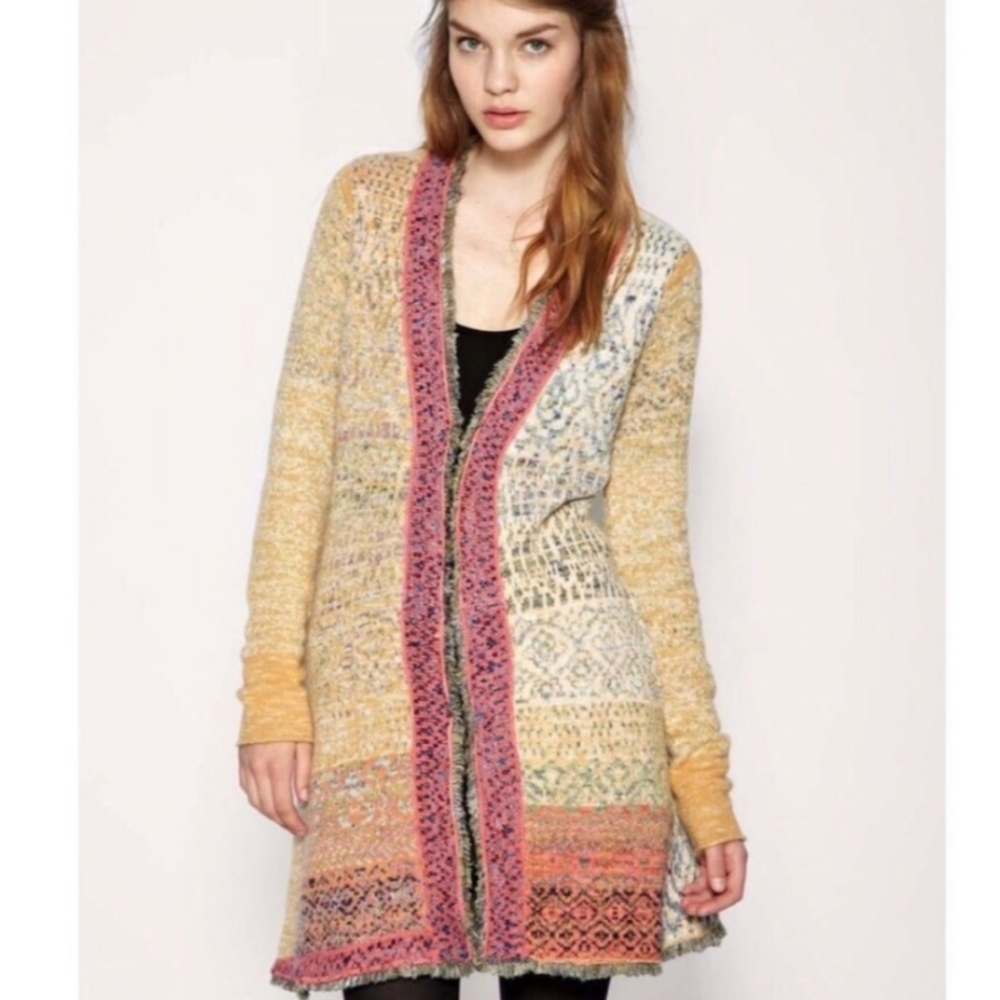 Free People Desert Drifter Chunky Cardigan Sweater Jacket RARE